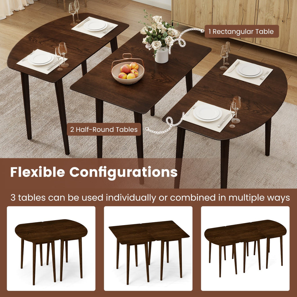 Rectangular Wooden Dining Table for 2-4 34 Inch Farmhouse Solid Wood Kitchen Table