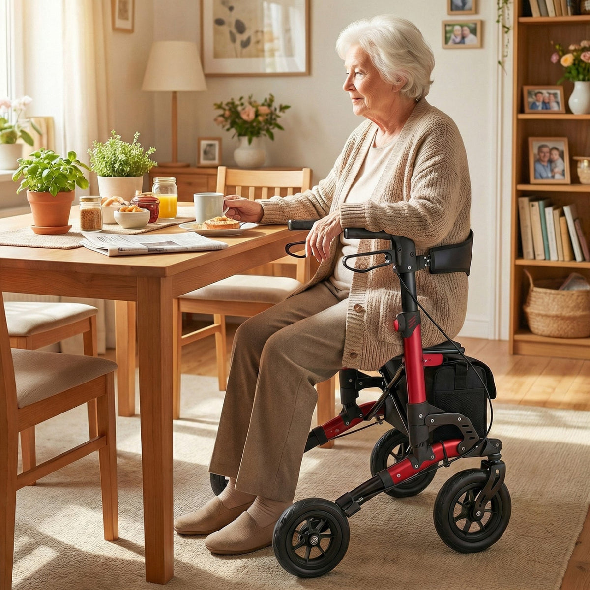 Rollator Walker for Seniors Folding Rolling Walker with Seat