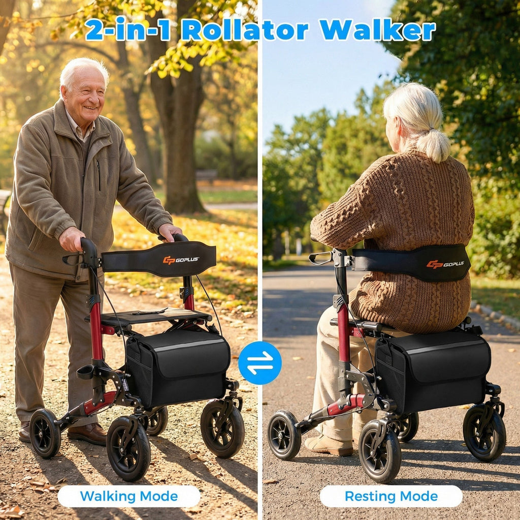 Rollator Walker for Seniors Folding Rolling Walker with Seat