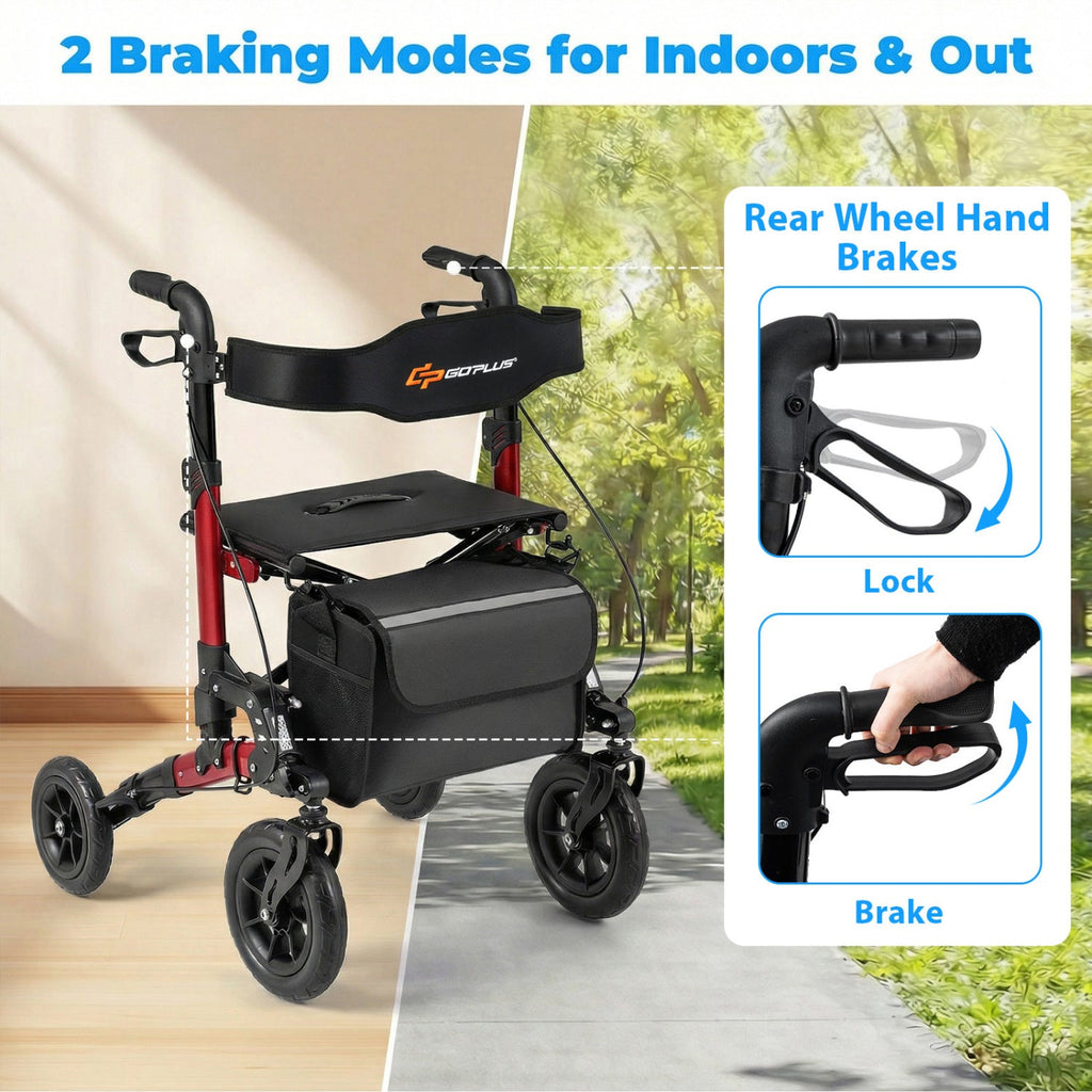 Rollator Walker for Seniors Folding Rolling Walker with Seat