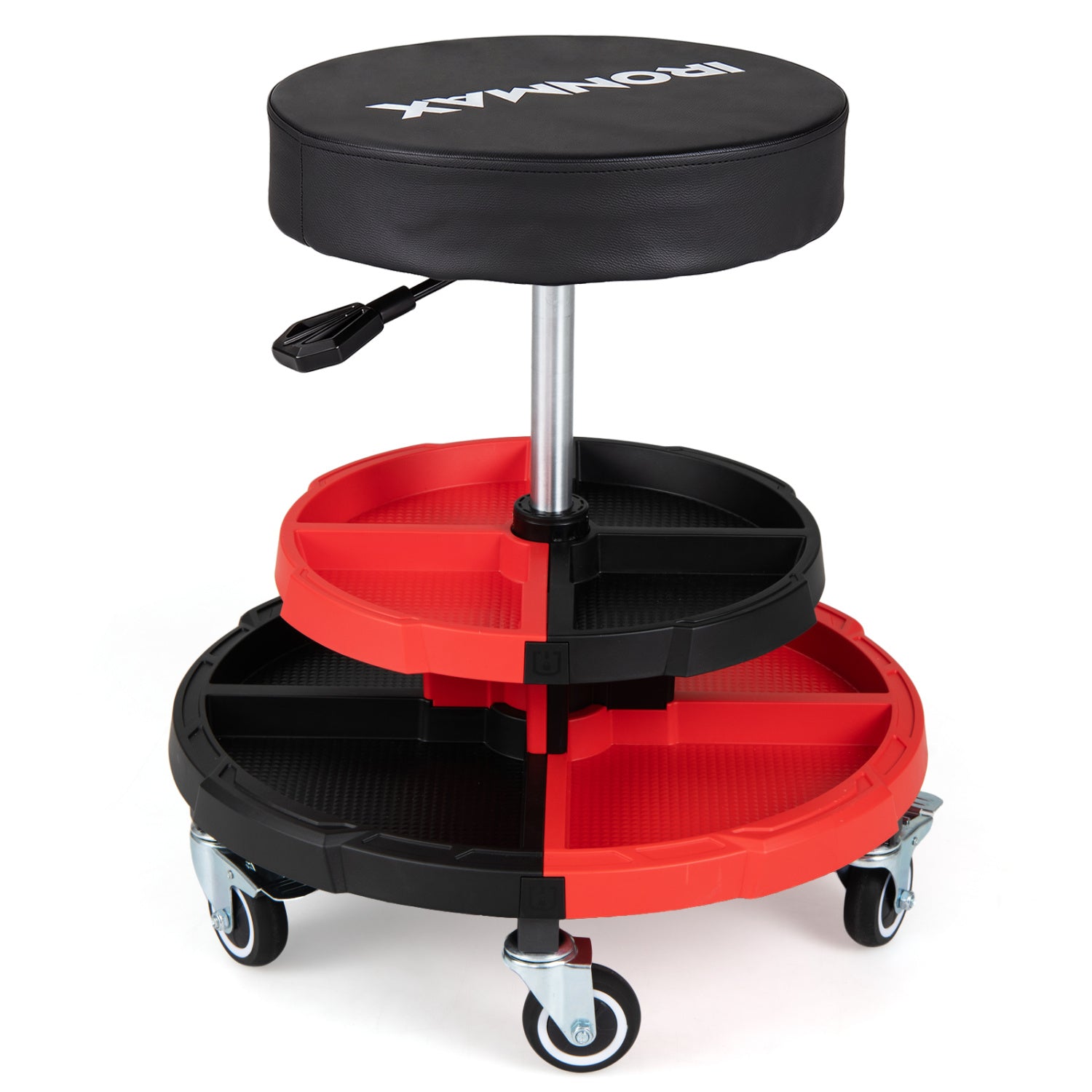 Rolling Mechanic Stool with Adjustable Height and Tool Trays