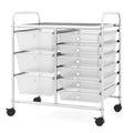 9-Drawer Rolling Storage Cart with Colorful Drawers and Metal Frame