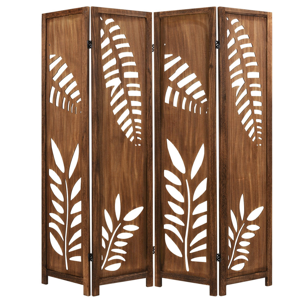 Room Divider 5.6 FT Folding Partition Stand with Double Action Metal Hinges