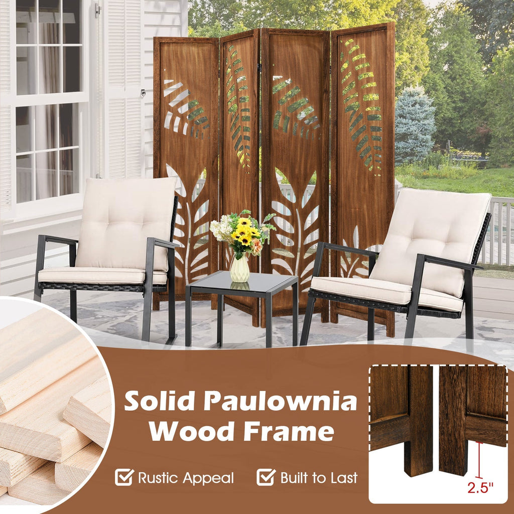 Room Divider 5.6 FT Folding Partition Stand with Double Action Metal Hinges