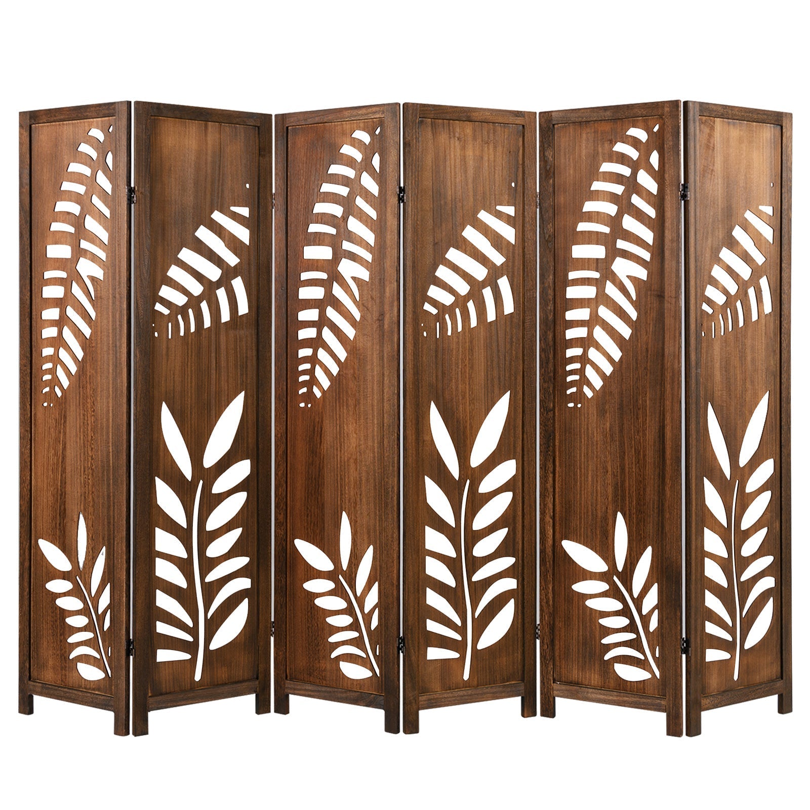 Room Divider 5.6 FT Folding Partition Stand with Double Action Metal Hinges