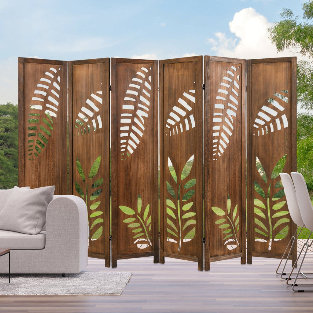 Room Divider 5.6 FT Folding Partition Stand with Double Action Metal Hinges