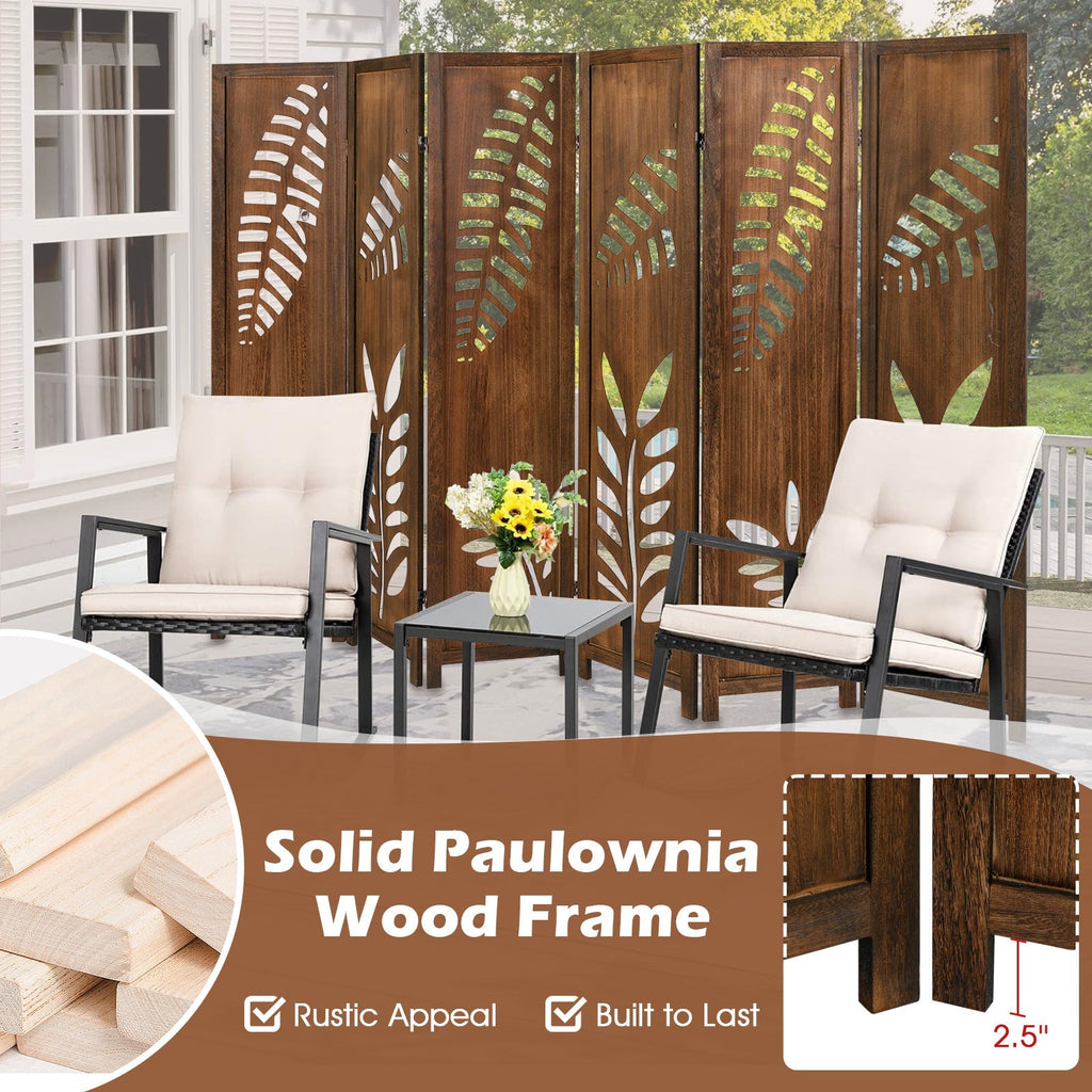 Room Divider 5.6 FT Folding Partition Stand with Double Action Metal Hinges