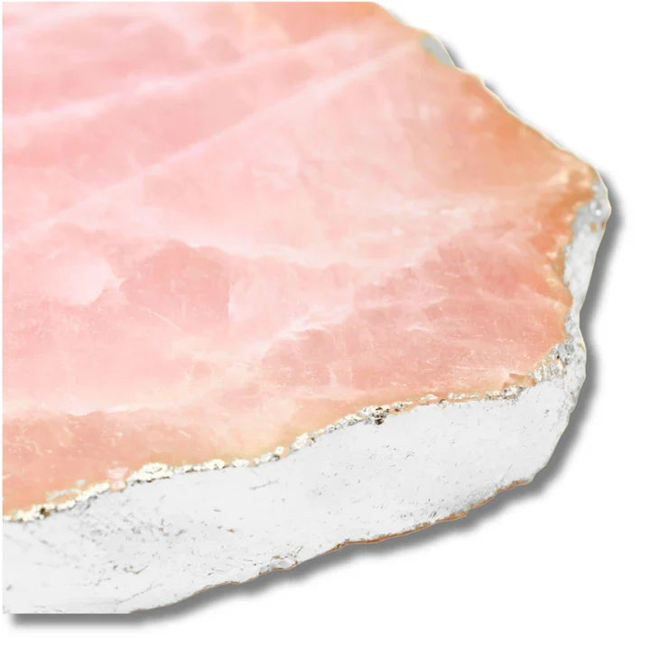 Rose Quartz Board Silver Edge