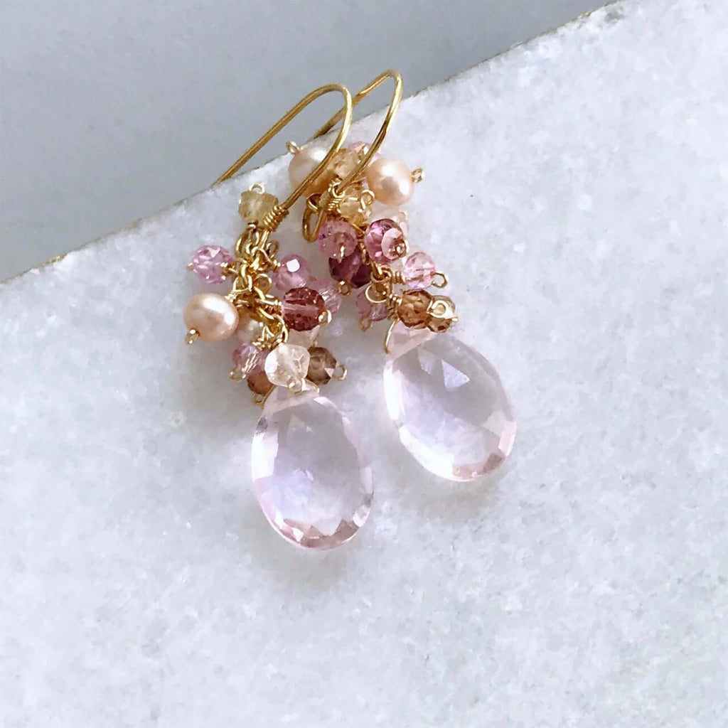 White Chalcedony Bala Earrings
