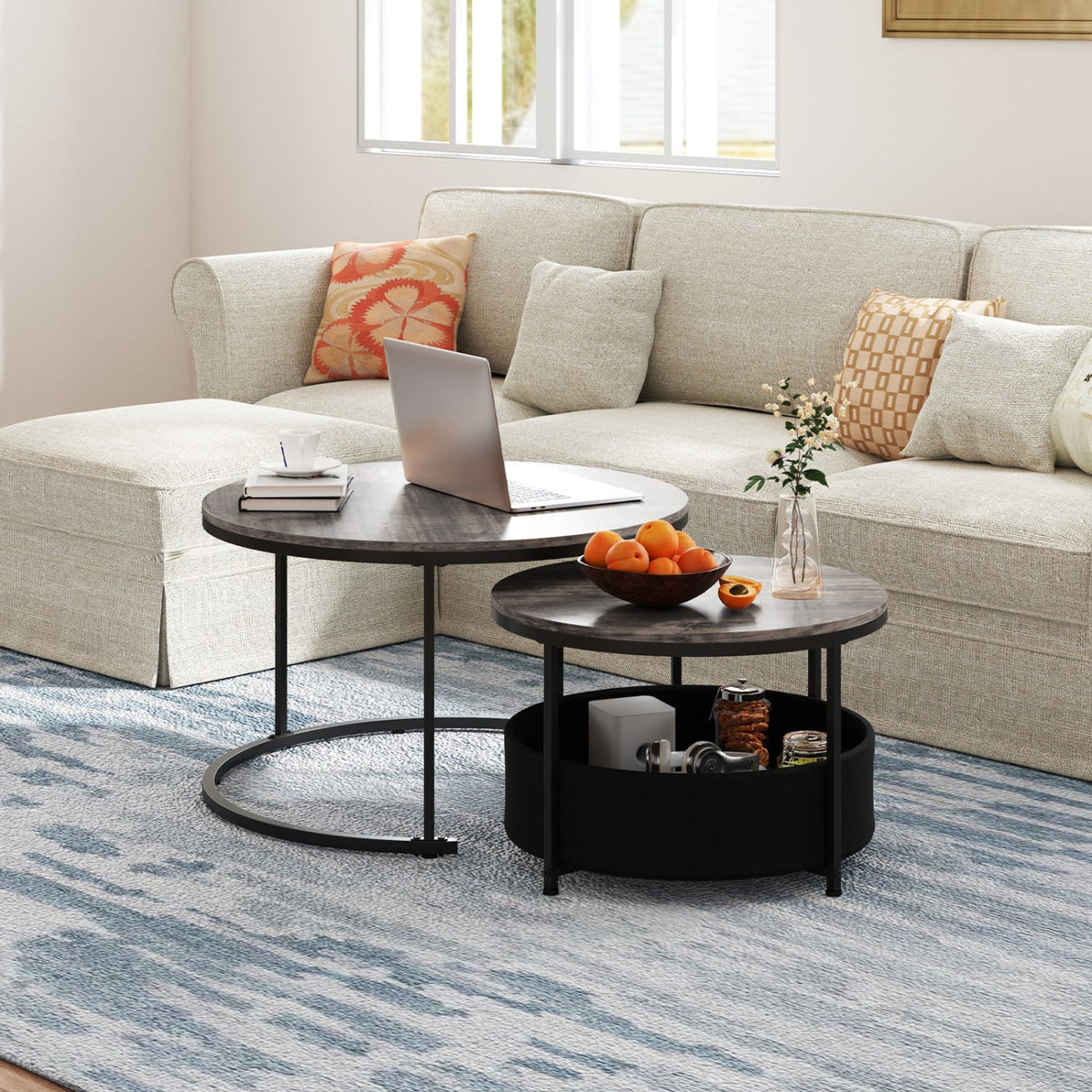 Round Coffee Table Set of 2