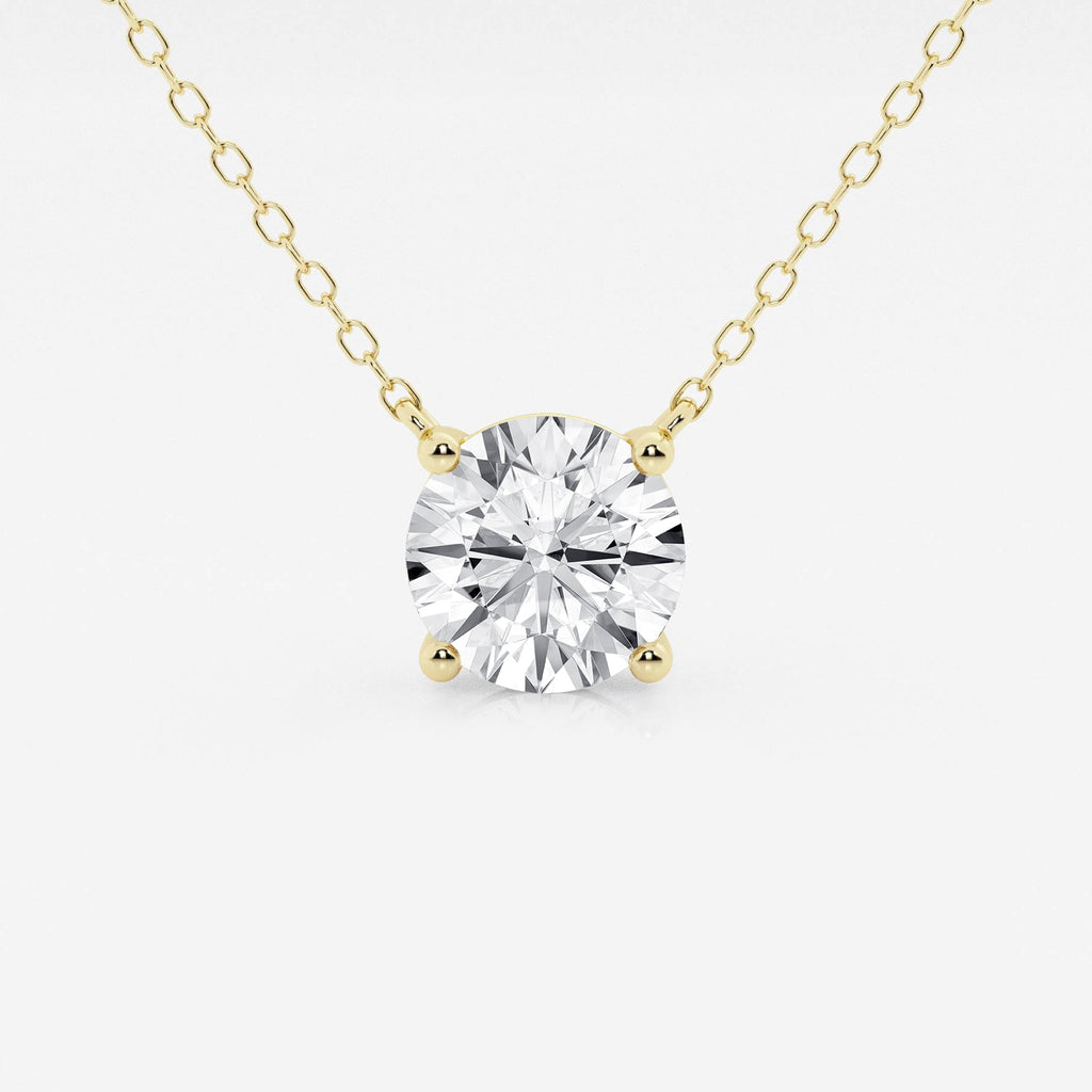 2.00 CTW Lab Grown Round F/G VS1 Diamond Floating Solitaire Pendant in 14K White or Yellow Gold – AGI Certified