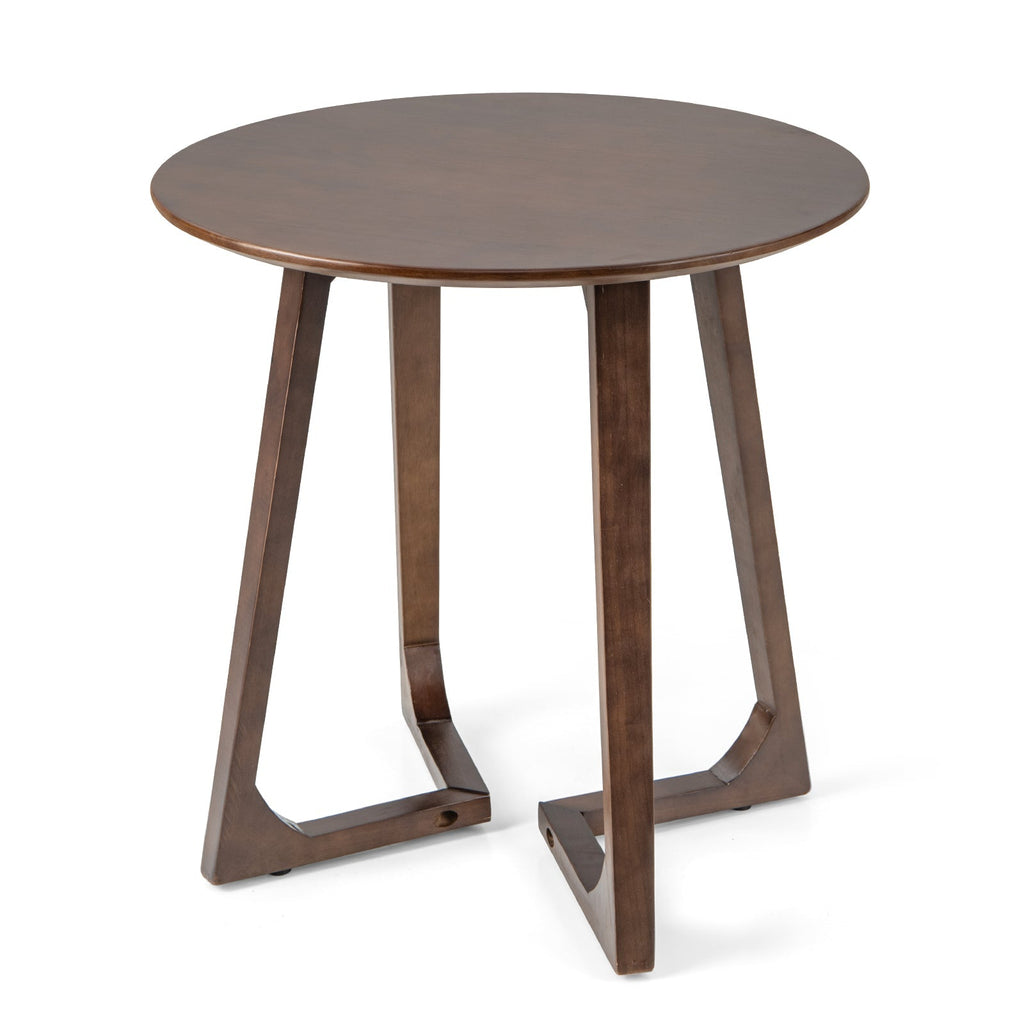 24 Inch Round End Table with Adjustable Foot Pads Natural