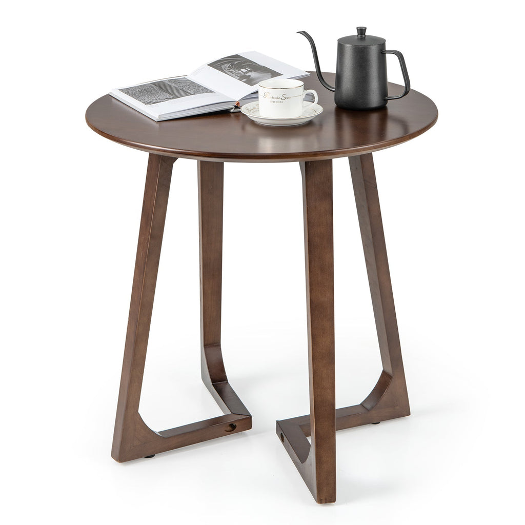 24 Inch Round End Table with Adjustable Foot Pads Natural