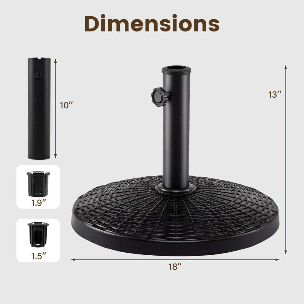 Patio Umbrella Base 22 lbs Resin Wicker Style