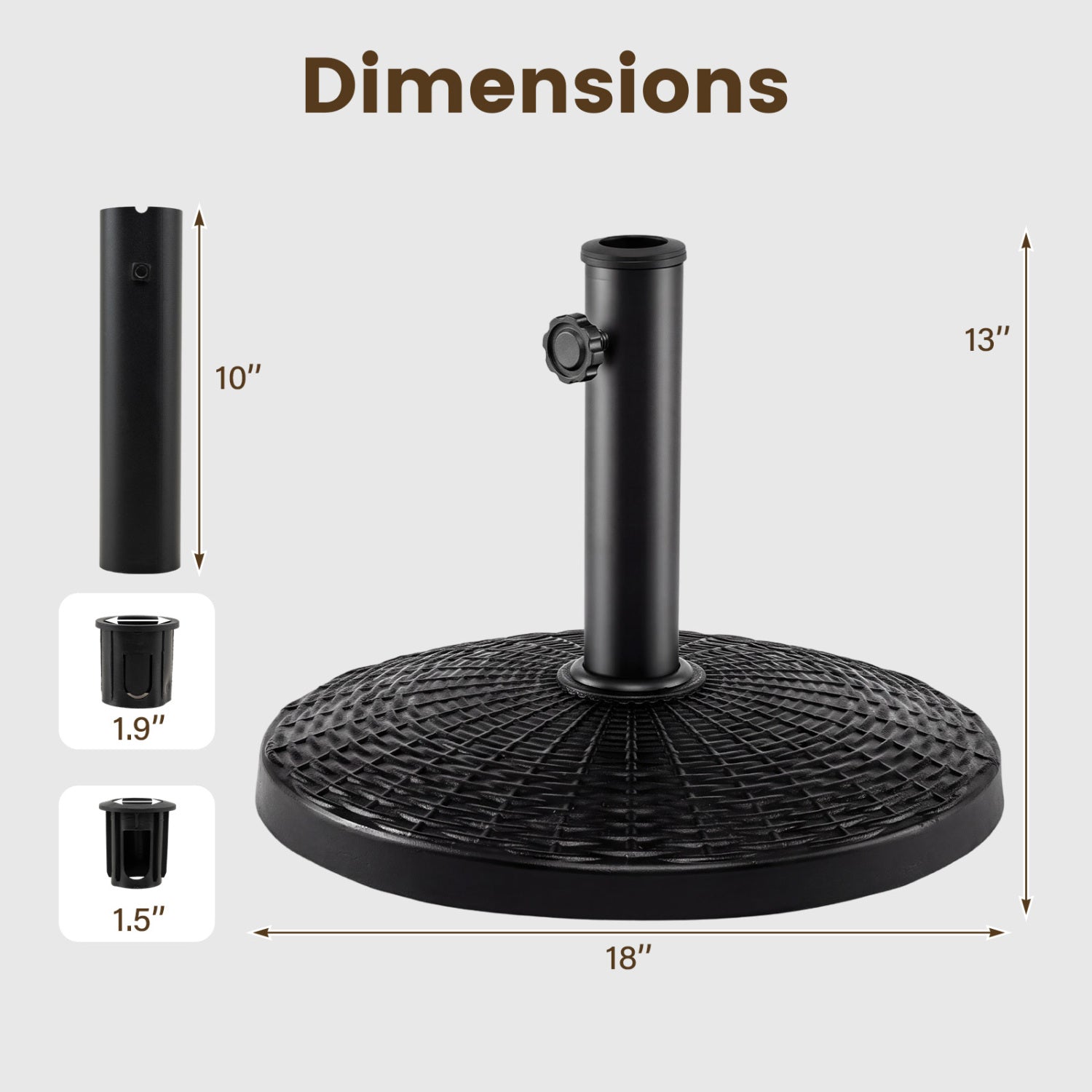 Patio Umbrella Base 22 lbs Resin Wicker Style