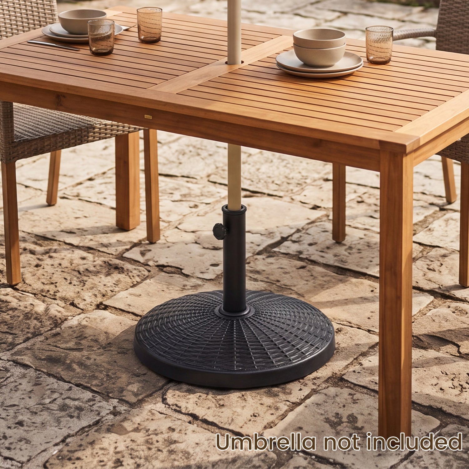 Patio Umbrella Base 22 lbs Resin Wicker Style