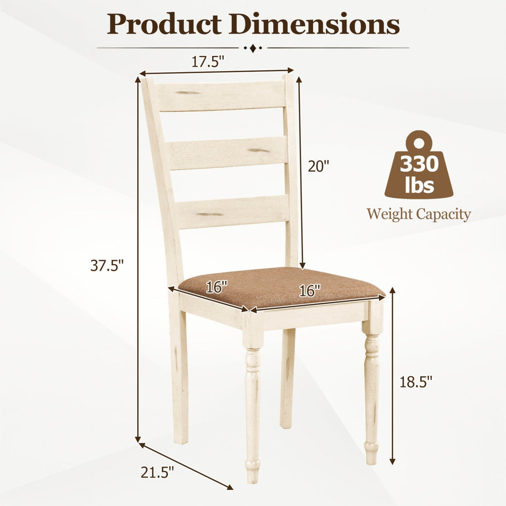 Dining Chairs Set of 2 with Padded Linen Seat