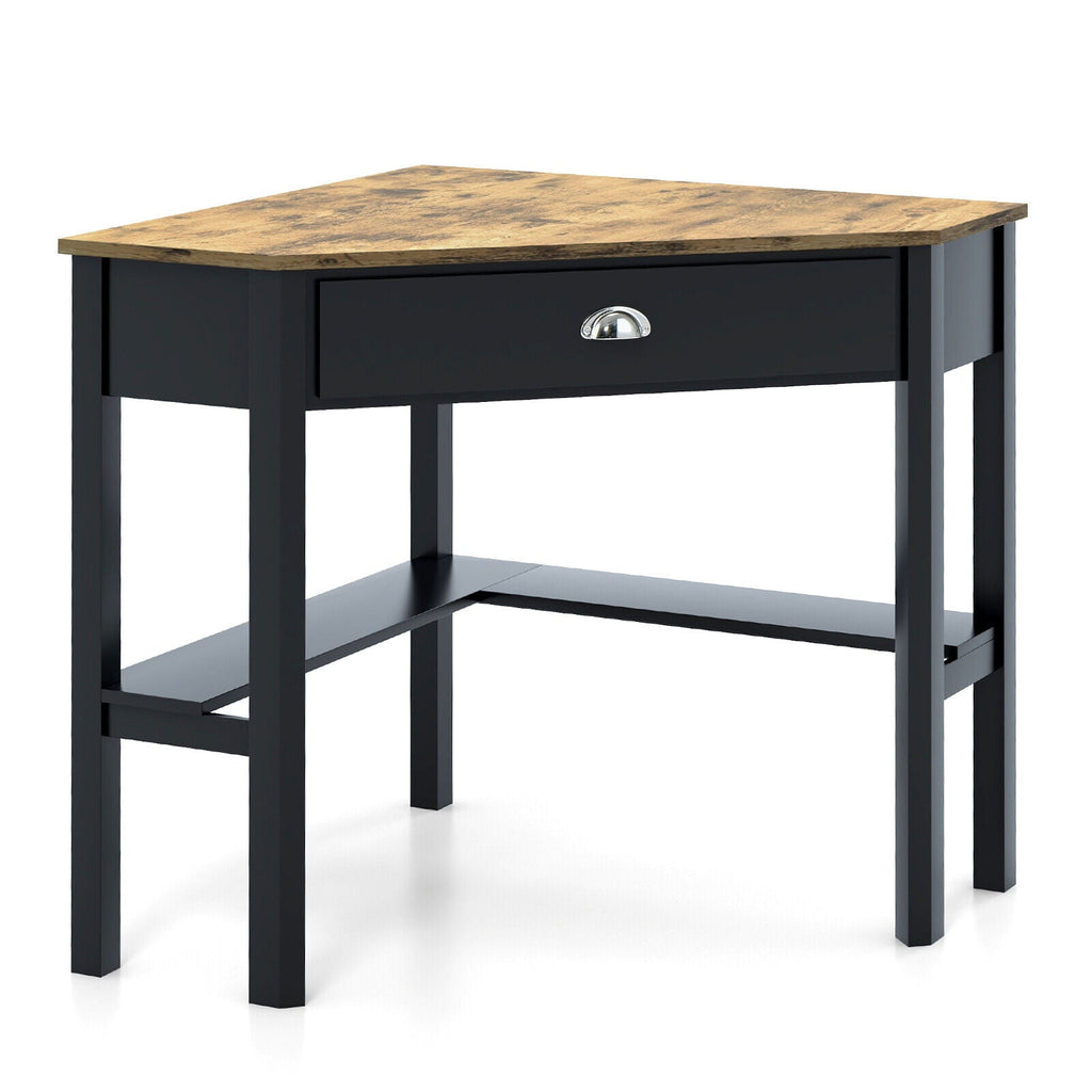 Corner Wooden Piece Laptop Computer Desk