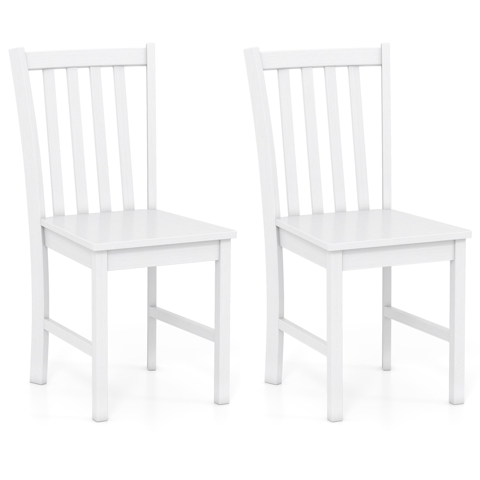 Rustic Dining Chairs Set of 2 Wooden Kitchen Chairs with Slat Tilt Backrest