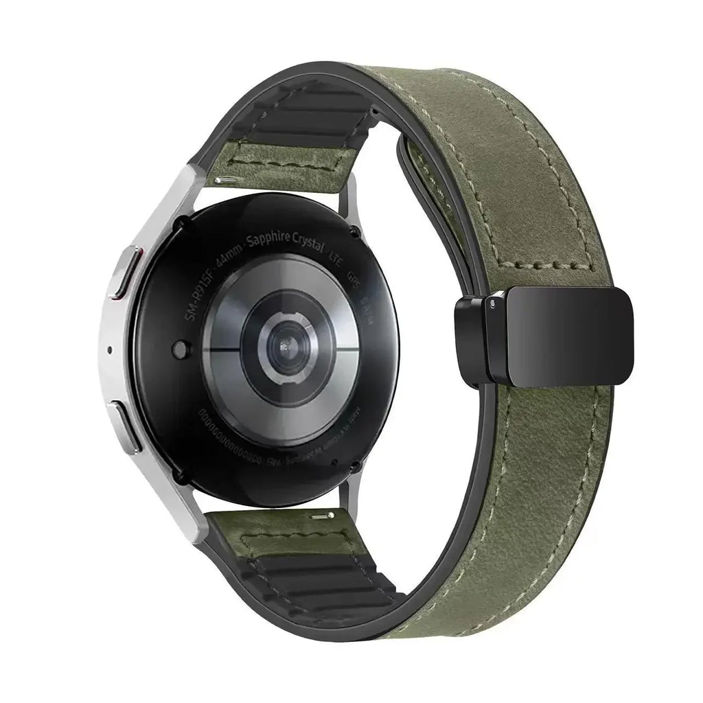 Garmin 18/20/22mm Quick Release Leather and Silicone Magnetic Band