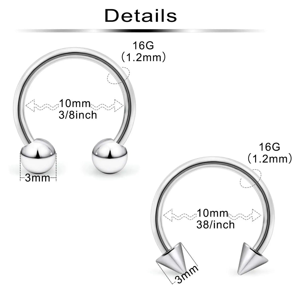 31 Styles 16G Surgical Steel 1 Pcs Nose Septum Rings Piercing Jewelry