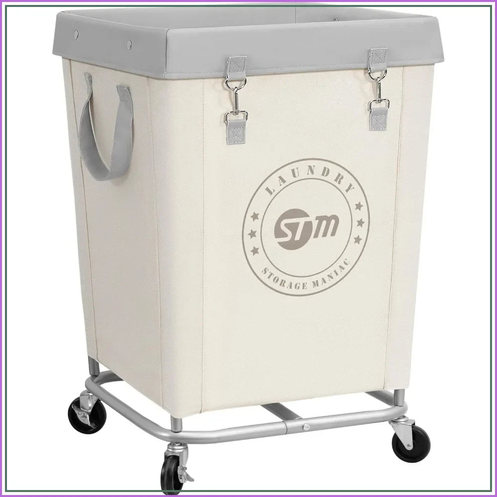 Industrial Laundry Hamper Cart With Heavy Duty Steel Frame