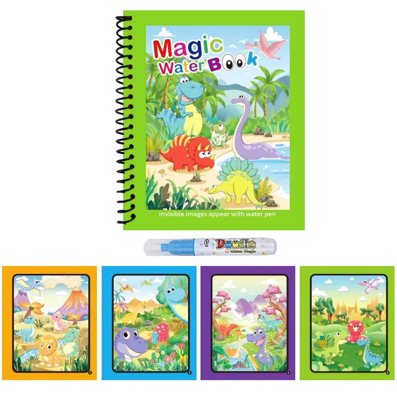 Kids Graffiti Picture Book With Refillable Water Pen | Magic Water Drawing Toy