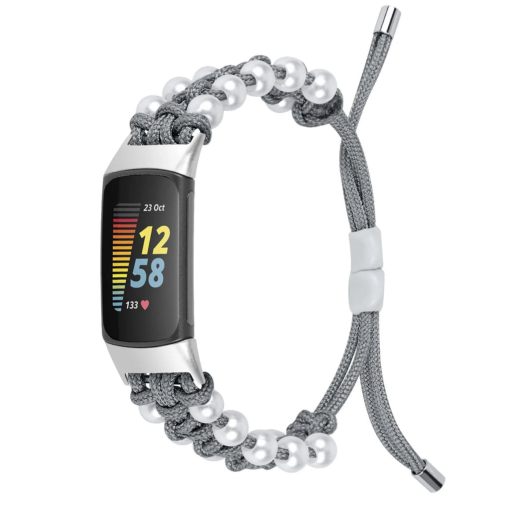 Fitbit Charge 2 / 3 / 4 / 5 / 6 Pearl-Style Braided Rope Band