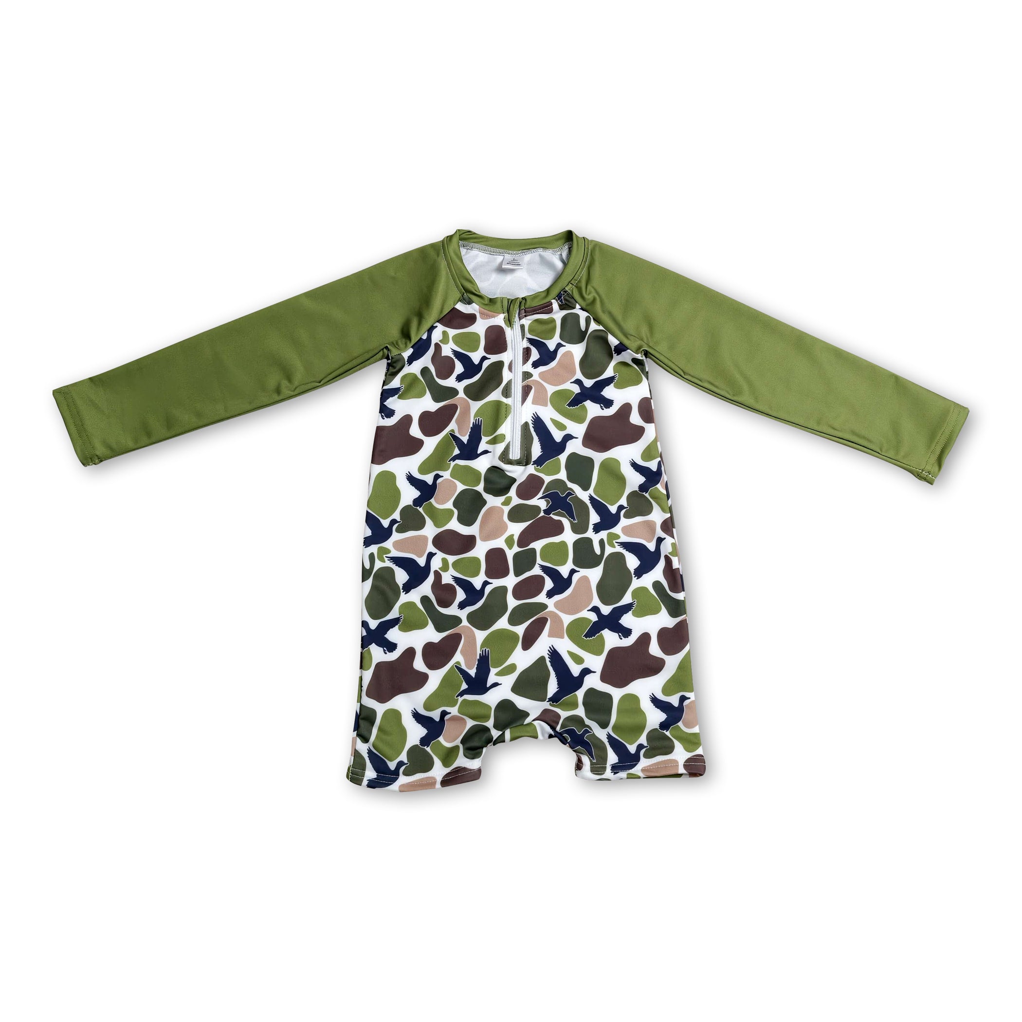 Long sleeves duck camo baby boy summer swimsuit