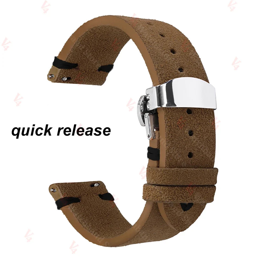 Garmin 18/20/22mm Quick Release Suede Band with Butterfly Clasp