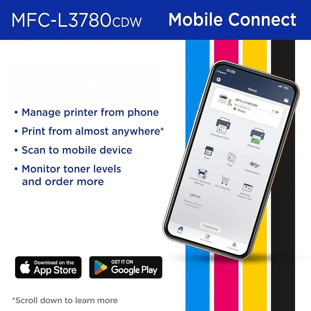 MFC-L3780CDW Wireless Color All-In-One Printer With Duplex