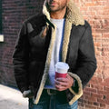 Mens Winter Jacket – Warm Motorcycle Biker Coat with Stand Collar