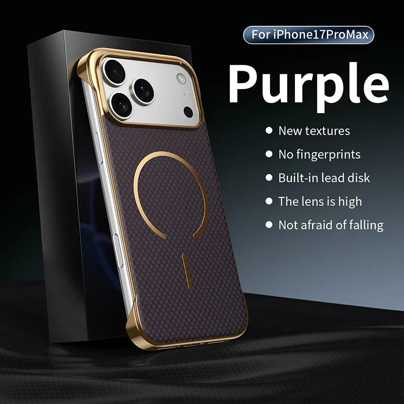 Kevlar Edge Wireless Charging Case for iPhone 17 Pro Max 13 14 15 16