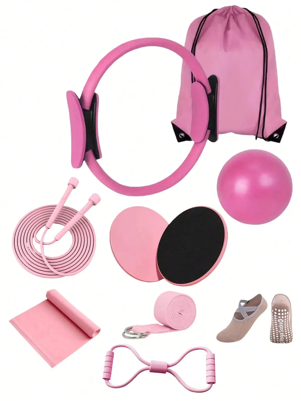 Pilates Yoga Fitness Set For Home Gym Equipment And Workouts
