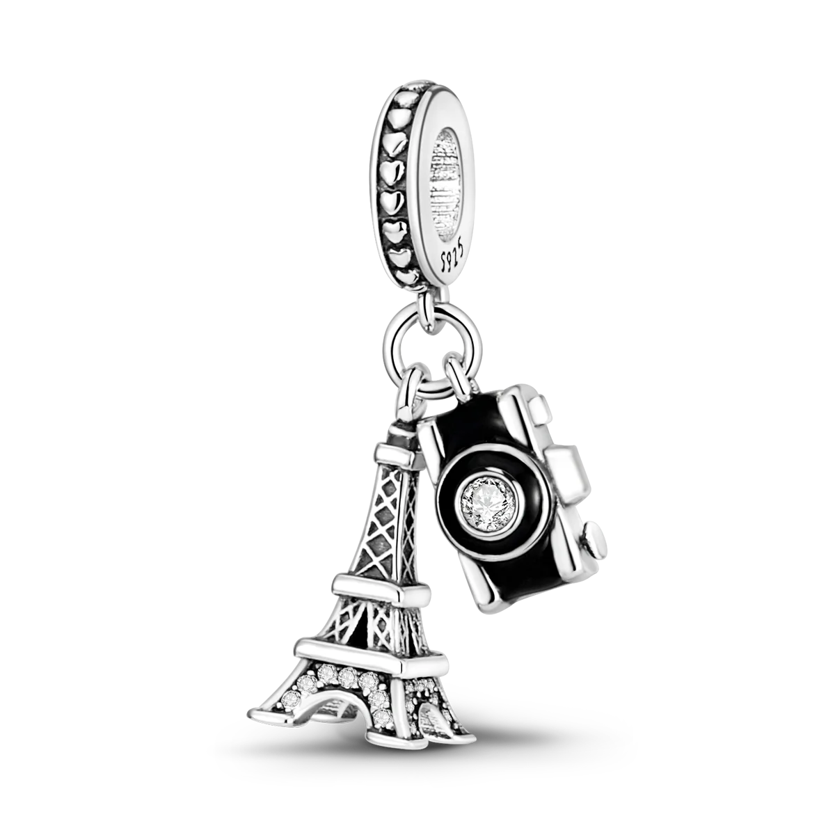 Charms Bead 925 Sterling Silver Pink Butterfly Luminous Firefly Dangle