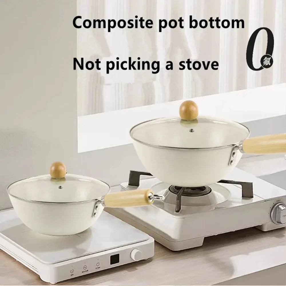 Mini Ceramic Non-Stick Frying Pan Wok Home Egg Steak Skillet Pancake Fried Induction Cooker Gas Stove Saucepan Kitchen Cookware