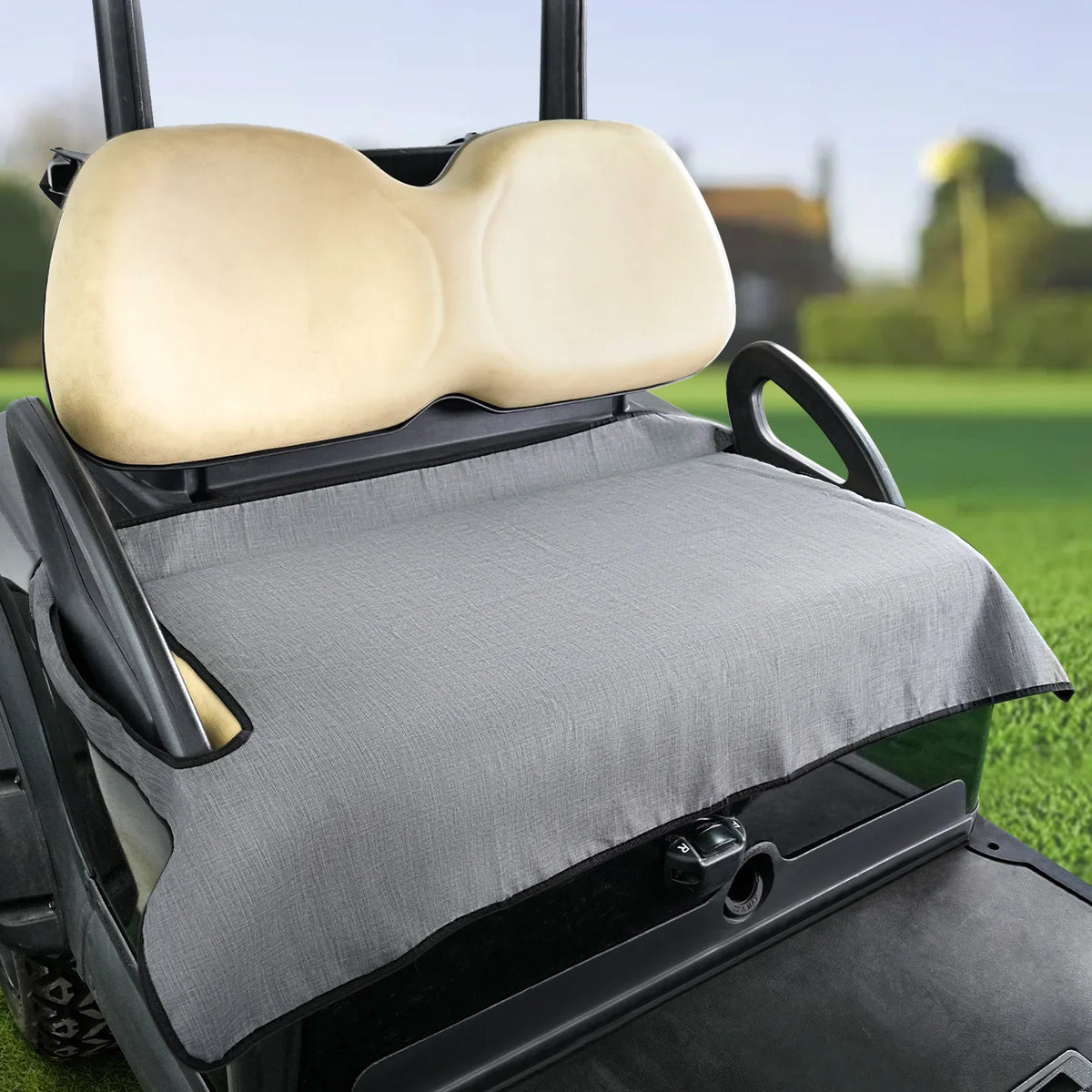 Golf Cart Seat Blanket Cover, Soft Cationic Fabric, Dark Grey