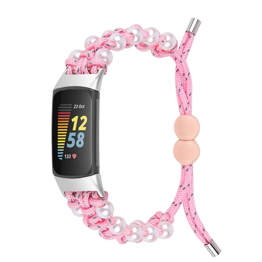 Fitbit Charge 2 / 3 / 4 / 5 / 6 Pearl-Style Braided Rope Band
