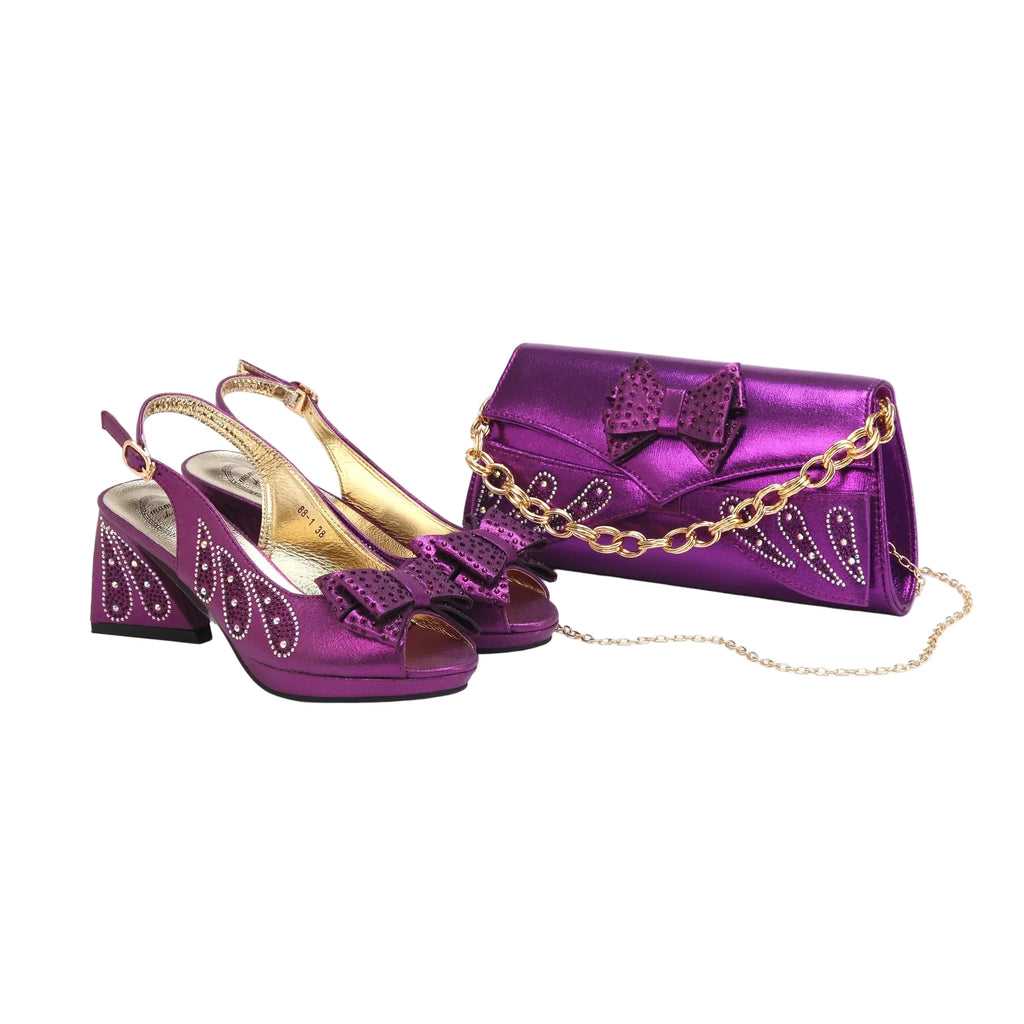 Women's Shoes and Bag Set Peep Toe EDN101