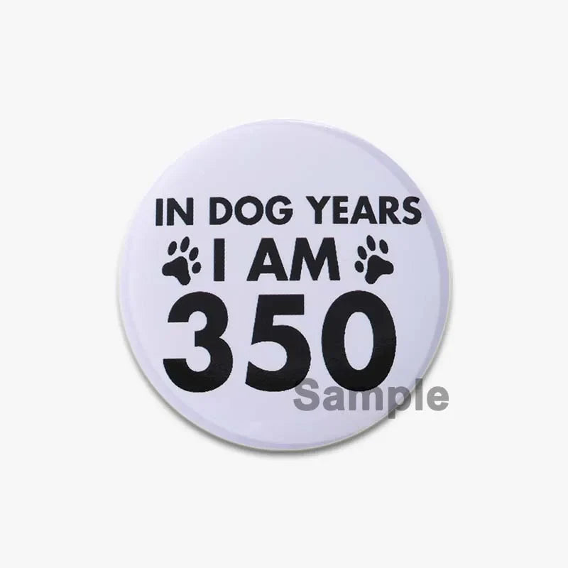 32/44/58mm Creative Round Animal Letter Pins Cartoon Character Funny