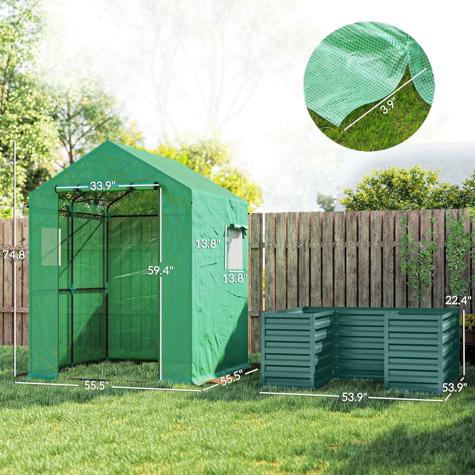 Raised Bed Greenhouse Kit With Galvanized Steel Frame