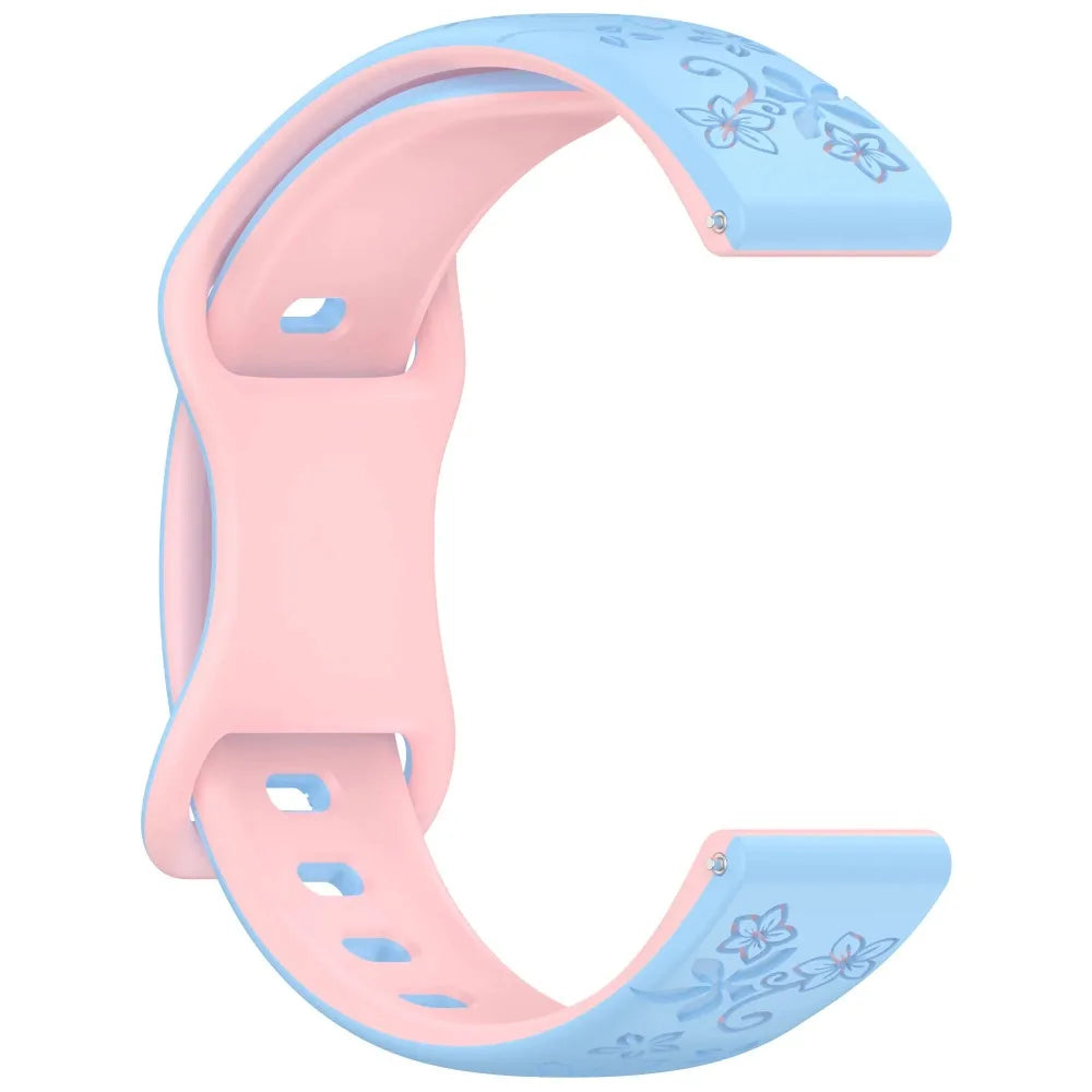 Garmin 18/20/22mm Quick Release Floral Engraved Silicone Band