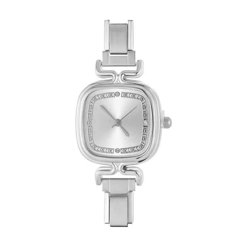 1PC 's Stainless Steel Round Simple Watch Bracelet Bangle for Friend