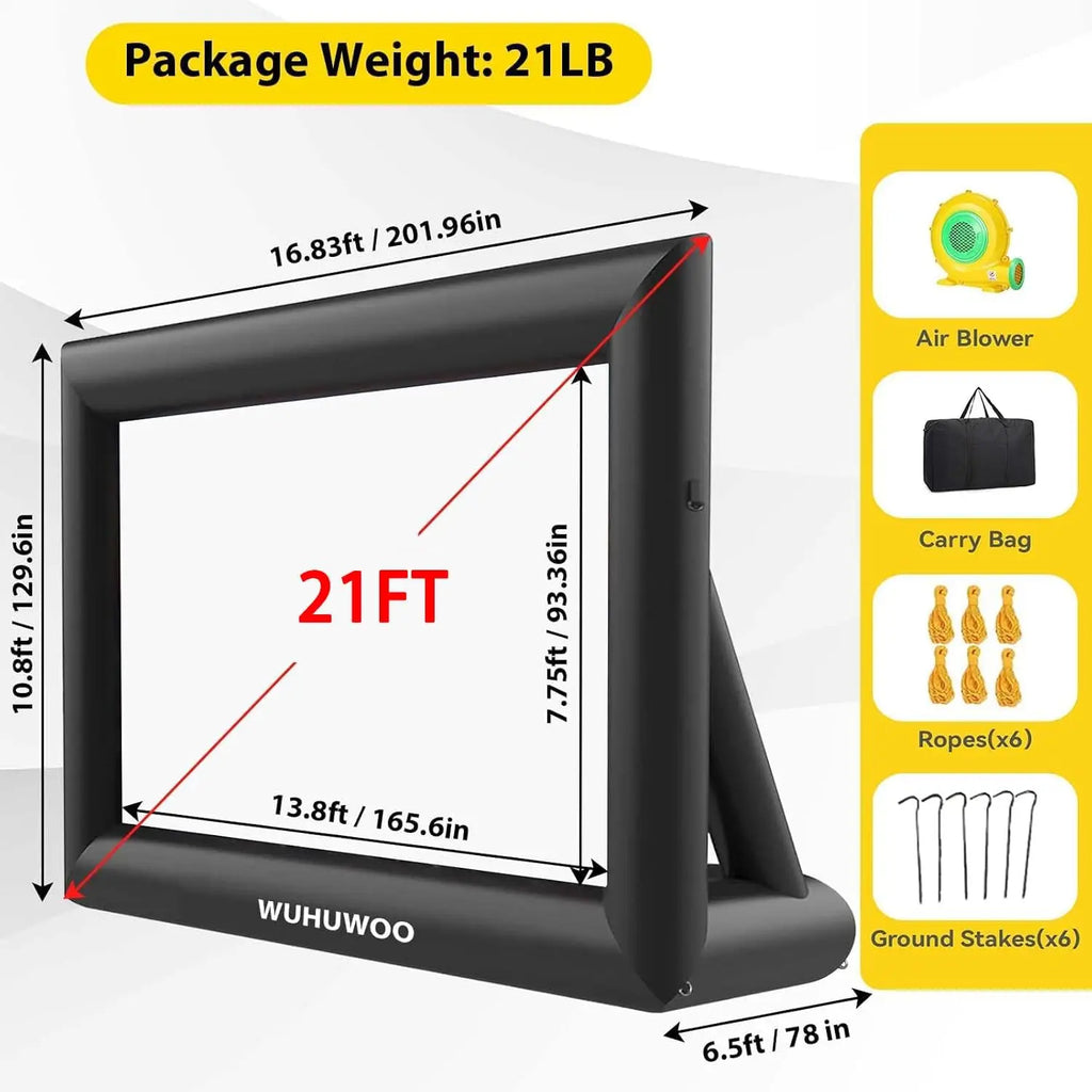 Inflatable Movie Screen With Air Blower For Backyard Viewing