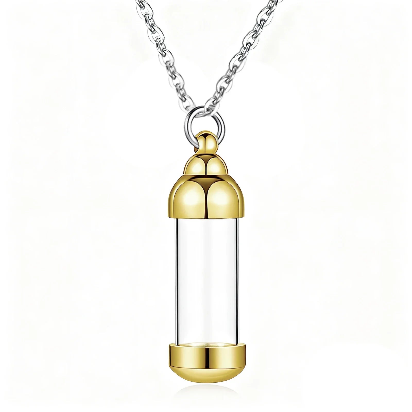 Small Glass Cremation Urn Vial Necklace for Ashes | Memorial Pet Charm