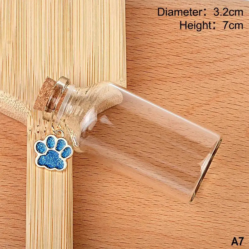 Pet Fur Memorial Glass Bottle | Cat Whiskers Storage Bottle With Cork Stopper