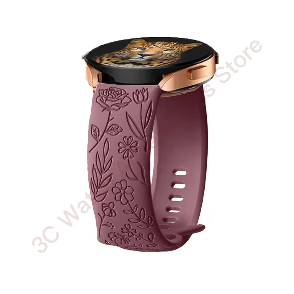 Huawei Watch & Watch GT Rose Engraved Silicone Band