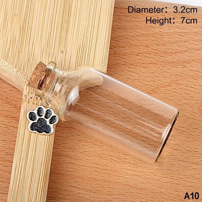 Pet Fur Memorial Glass Bottle | Cat Whiskers Storage Bottle With Cork Stopper
