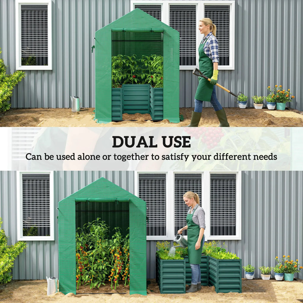 Raised Bed Greenhouse Kit With Galvanized Steel Frame
