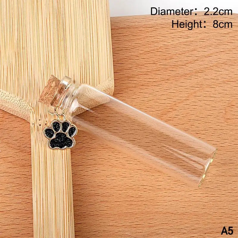 Pet Fur Memorial Glass Bottle | Cat Whiskers Storage Bottle With Cork Stopper